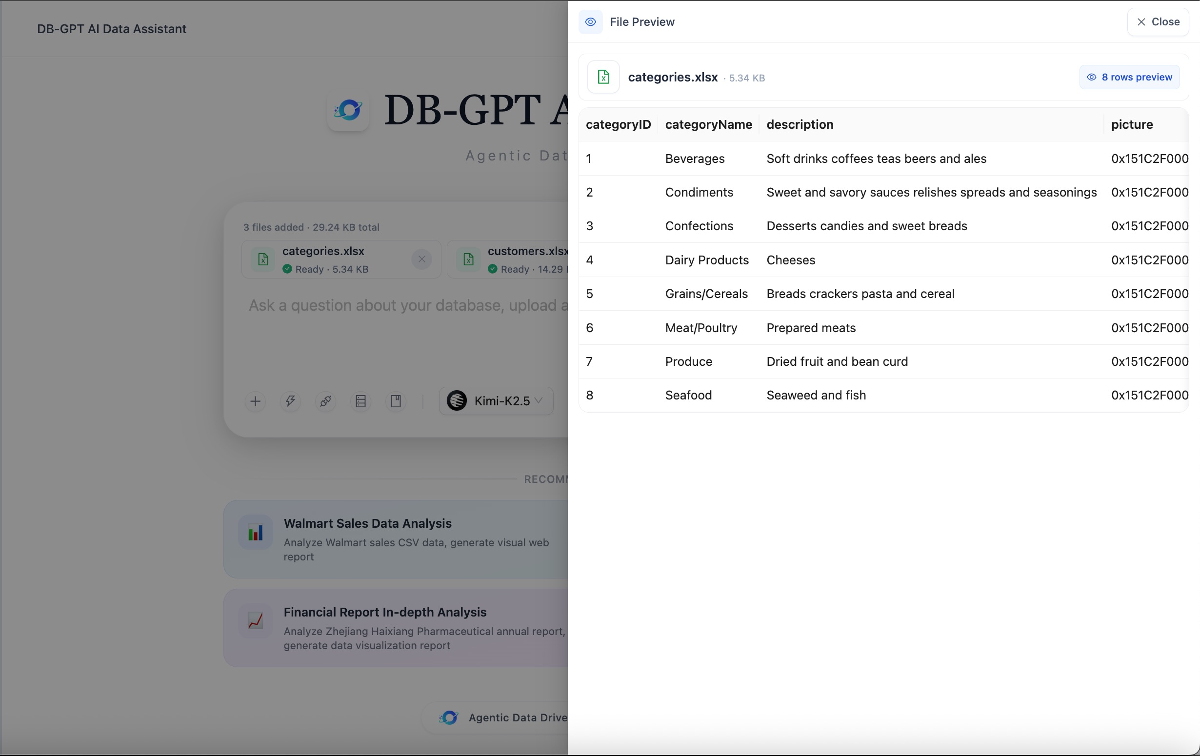 Preview a file before starting multi-file analysis
