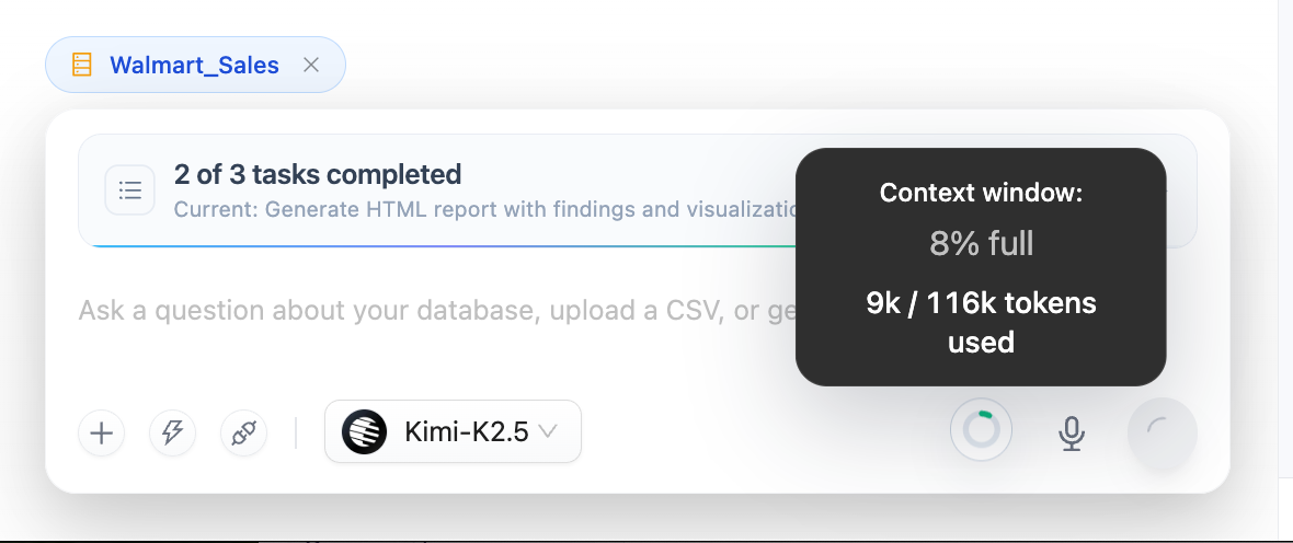 Context window usage indicator